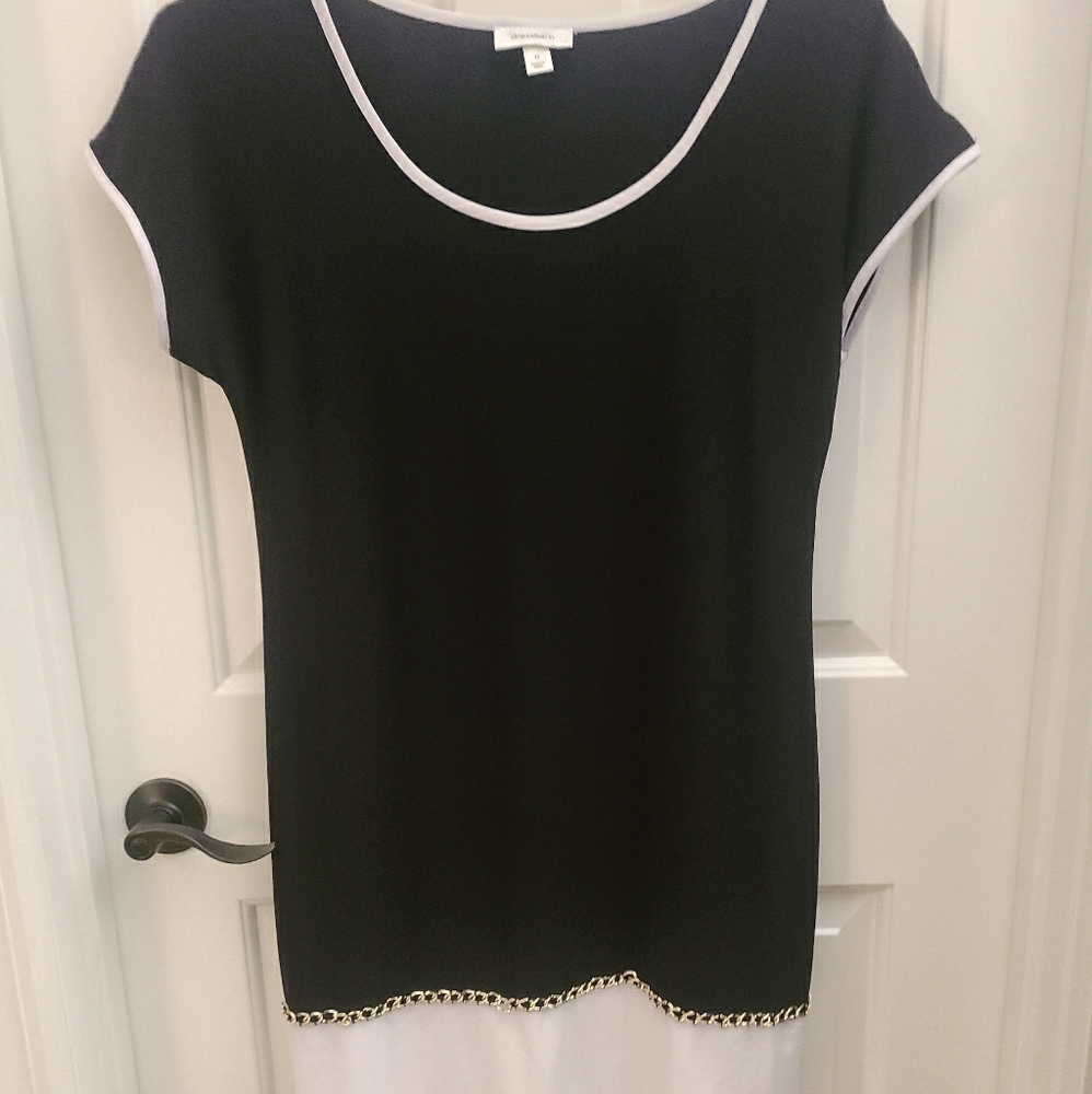 Black and white midi dress size 10